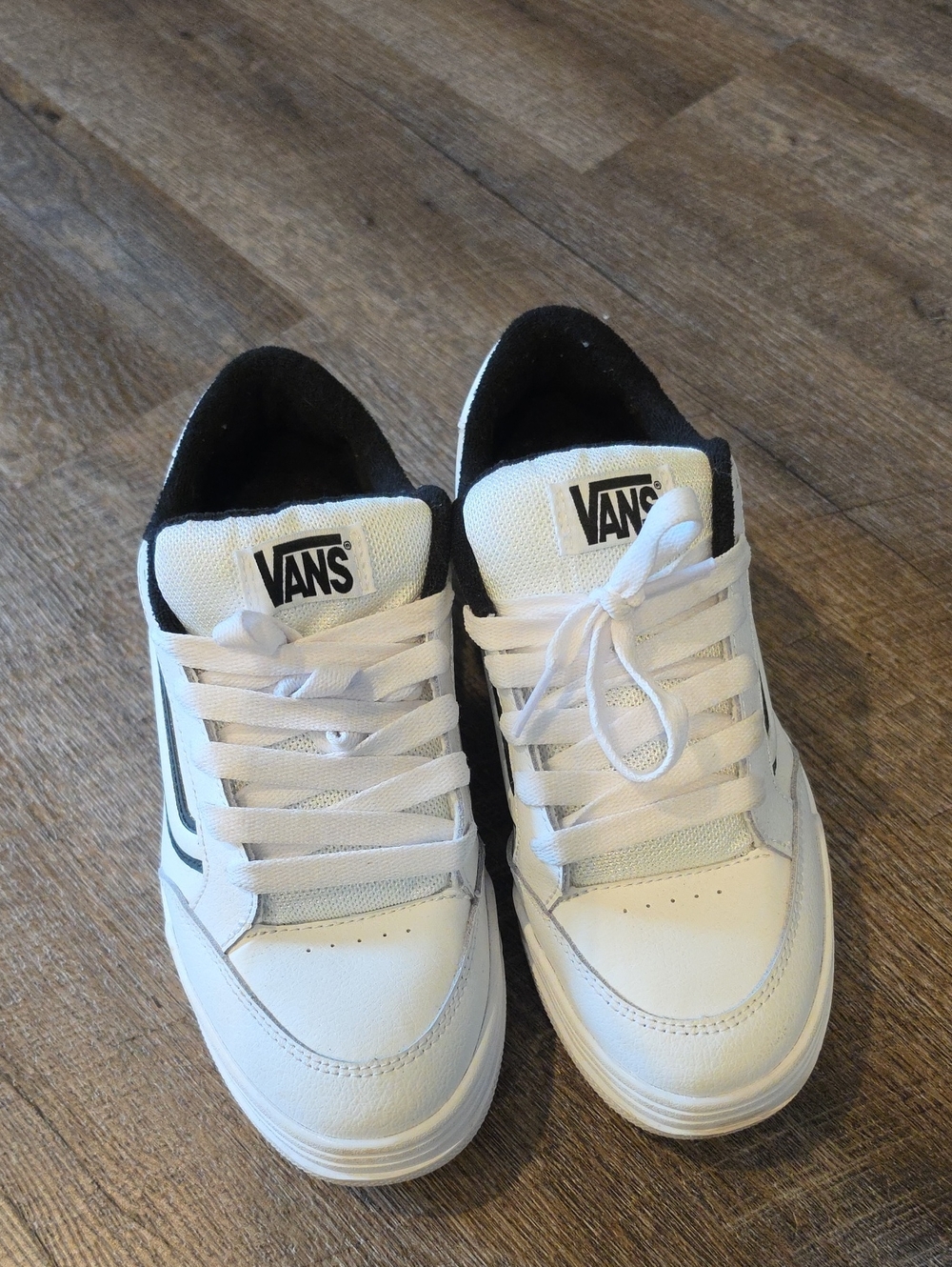 Vans White and Black Women's Low-Top Sneakers